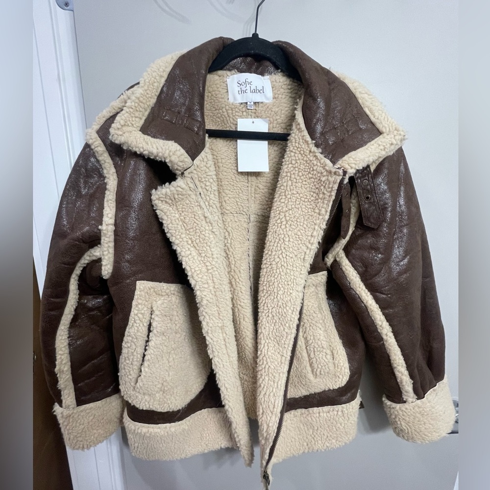 Sophie the label Sherpa suede jacket